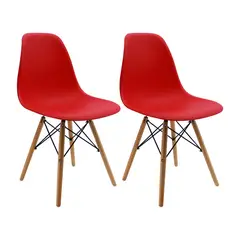 BOXBIT - Kit x 2 Sillas DKR Tipo Eames PREMIUM Rojas