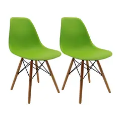 BOXBIT - Kit x 2 Sillas DKR Tipo Eames PREMIUM Verde