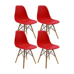 BOXBIT - Kit x 4 Sillas DKR Tipo Eames PREMIUM Rojas