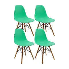 BOXBIT - Kit x4 Sillas DKR Tipo Eames PREMIUM Verde Menta