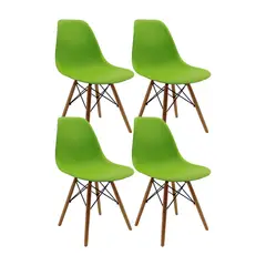 BOXBIT - Kit x4 Sillas DKR Tipo Eames PREMIUM Verde