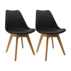 BOXBIT - Kit x2 Sillas Acolchadas Joly Negras