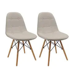 BOXBIT - Kit x2 Sillas DKR Botones Beige
