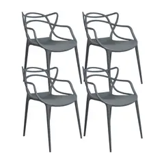 BOXBIT - Kit x4 Sillas Solna Tipo Master Grises