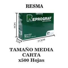 REPROGRAF - Resma De Papel Tamaño Media Carta
