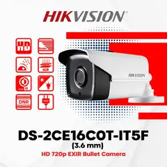 HIKVISION - CÁMARA BALA FIJA DE 1 MP 720P 80 METROS METALICA EXIR