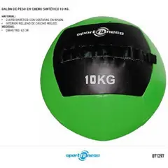 SPORT FITNESS - Balon De Peso 10Kg Cuero Sintetico Sportfitness