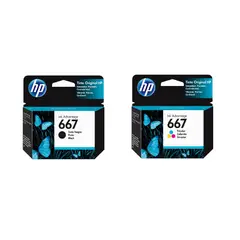 HP - Kit de Cartuchos 667 Negro Y 667 Tricolor