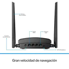 STEREN - Repetidor / Router Wi-Fi 300Mbps 2,4 GHz hasta 20m de cobertura