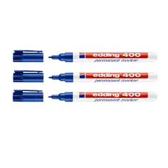 EDDING - Marcador Permanente P/Fina Recarg. Azul E-400 X3 Und