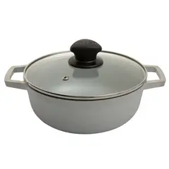 IMUSA - Caldero De Aluminio 24 Cm Tapa De Vidrio