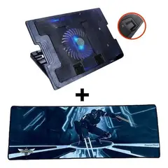 GENERICO - Base Refrigerante Portátil 9 A 17+pad Mouse Gamer 79 X 30 Cm - Warrior