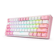 REDRAGON - Teclado Gamer Fizz Pro K616 Rgb Blanco-Rosa