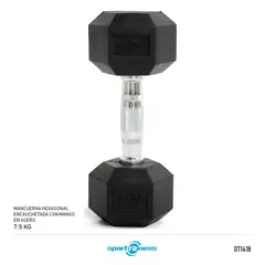 SPORTFITNESS - MANCUERNA 75KG HEXAGONAL