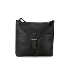 MACOLY - Bolso Manos libres mediano 400 cuero negro liso_.
