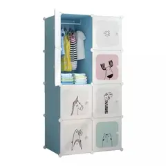 GENERICO - Armario Organizador Modulable de Ropa y Juguetes para Bebes - Azul