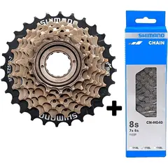 SHIMANO - Pacha Cadenilla Bicicleta Rosca 7v Tz500 14-28