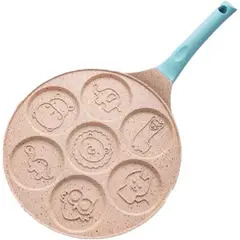 GENERICO - Sartén Para Pancakes 7 Compartimentos Antiadherente - Azul