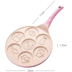GENERICO - Sartén Para Pancakes 7 Compartimentos Antiadherente - Rosado