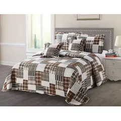 REALTEX - Colcha Doble Línea Europea 5 piezas Real Tex – Estampada