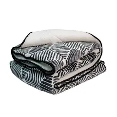 REALTEX - Cobija Flannel Borrego Real Tex Panel Gris Oscuro