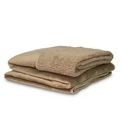 REALTEX - Cobija Sencilla Flannel - Borrego Koyo 160X220 cm Café