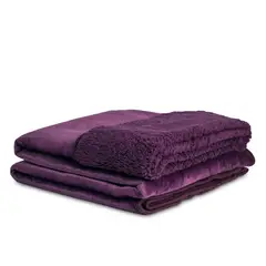 REALTEX - Cobija Sencilla Flannel - Borrego Koyo 160X220 cm Morado