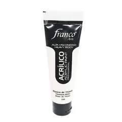 FRANCO ARTE - Acrílico Profesional Franco, Blanco De Titanio Tubo X 100 Cc