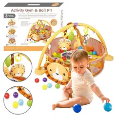 LANZURY IMPORTACIONES - Gimnasio de actividades para bebés y pozo de pelotas 3 en 1 LEON