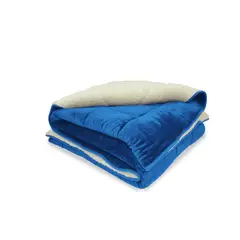 REALTEX - Cobija Flannel Borrego Real Tex Unicolor Azul Rey