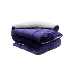 REALTEX - Cobija Flannel Borrego Real Tex Unicolor Morado