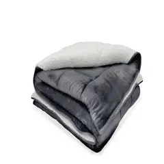 REALTEX - Cobija Flannel Borrego Real Tex Unicolor Gris