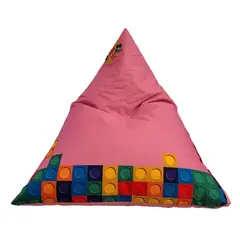 ESTILO RELAX - PUFF EDGE BLOCKS NIÑOS - ANTIFLUIDO Y ESPUMA - - ROSADO.