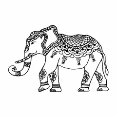 ADAZIO - Vinilo Decorativo de Elefante Hindu L - 150cm x 100cm (ancho x alto)