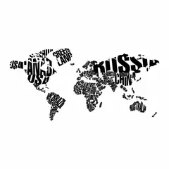 ADAZIO - Vinilo Mapamundi Nombres de Países S - 100cm x 50cm (ancho x alto)