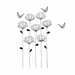 ADAZIO - Vinilo Decorativo Floral de Magnolias L - 86cm x 140cm (ancho x alto)