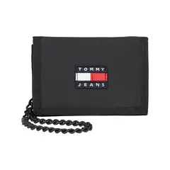 TOMMY HILFIGER - Cartera Plegable En Tres Partes Hombre Negro