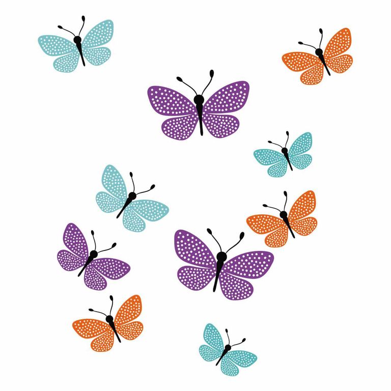 Imagen de Vinilo Decorativo de Mariposas Multicolores L - 135cm x 144cm (ancho x alto)