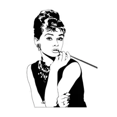 ADAZIO - Vinilo Decorativo de Audrey Hepburn S - 51cm x 70cm (ancho x alto)