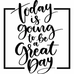 ADAZIO - Vinilo de Frase Great Day XS - 49cm x 55cm (ancho x alto)