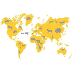 ADAZIO - Vinilo Infantil de Mapamundi Animal