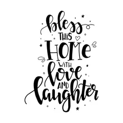 ADAZIO - Vinilo de Texto Bless This Home S - 54cm x 75cm (ancho x alto)