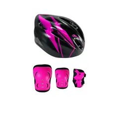 GENERICO - Combo Protecciones Patinaje Casco Rodilleras Coderas Guantes