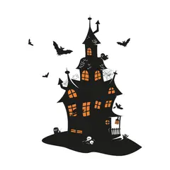 ADAZIO - Vinilo Decorativo de Halloween Casa Embrujada