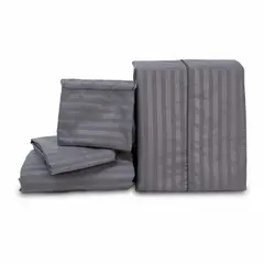 REALTEX - Juego de Sábanas Real Tex Línea Confort Unicolor - Gris