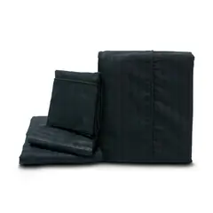 REALTEX - Juego de Sábanas Real Tex Línea Confort Unicolor - Negro