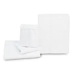 REALTEX - Juego de Sábanas Real Tex Línea Confort Unicolor - Blanco