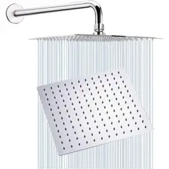 GENERICO - Ducha Regadera Anti-hongos 30x30 Cuadrada Kit Tubo Pared