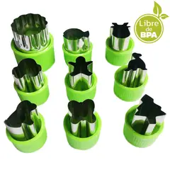 ENFANT'ASY - Kit Cortador De Fruta Verdura Figuras Moldes Niños Lonchera