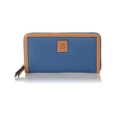 TOMMY HILFIGER - Billetera azul con cierre de cremallera